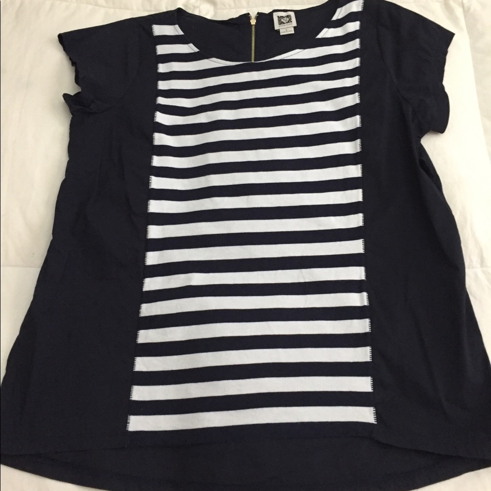 Anne Klein mixed fabric top